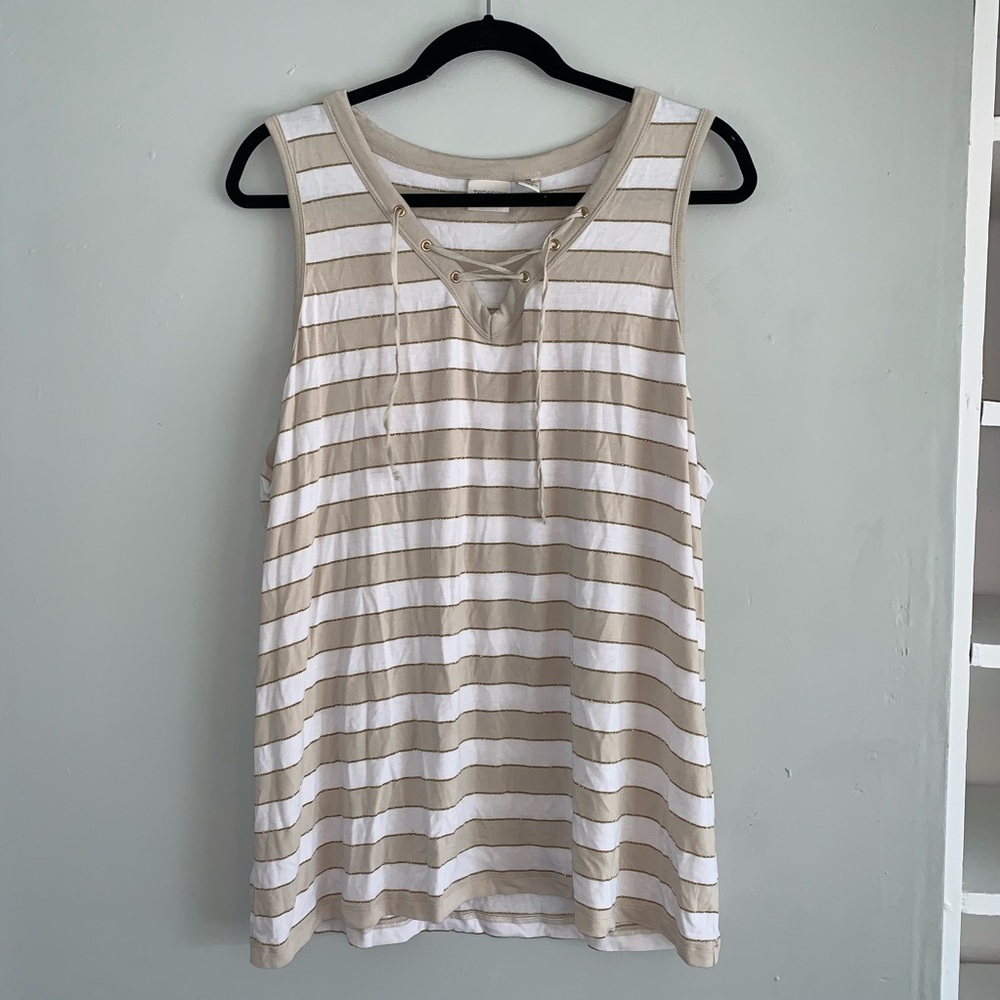 Chico’s Zenergy Stripe Tank.